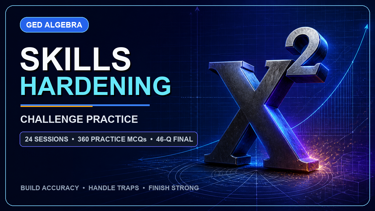 GED® Algebra: Skills Hardening & Challenge Practice course preview